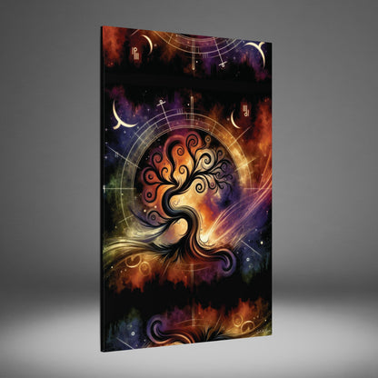 Cosmic Tree of Life – Celestial Galaxy Canvas Print (0.75" Stretched) | Mystical Boho Wall Art
