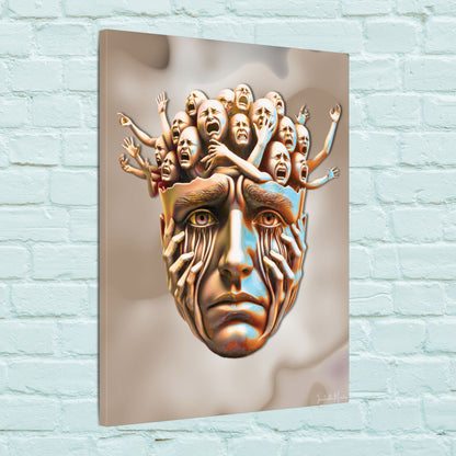 "Known." – Emotional Expressionism Stretched Vertical Canvas Wall Art - ADHD, Anxiety, Depression Reflection