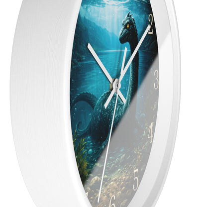 Loch Ness Monster Wall Clock – Nautical Mythical Sea Serpent 10" Decor