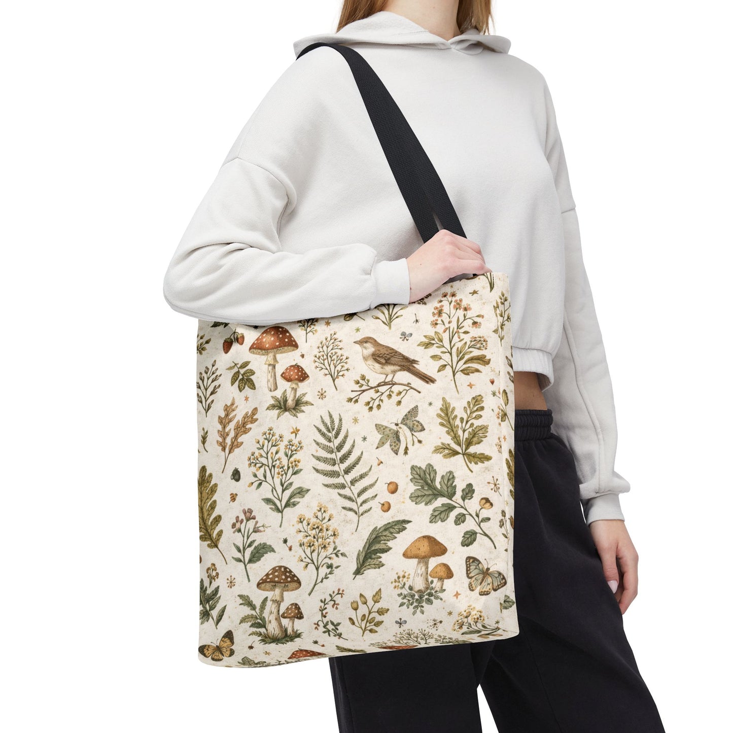 Cottagecore Botanical Canvas Tote Bag