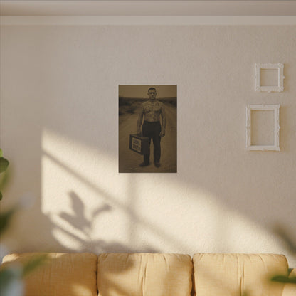 The Tattooed Man – Matte Canvas Print (Gallery-Wrapped) 0.75" – Vintage Circus-Inspired Canvas Wall Art