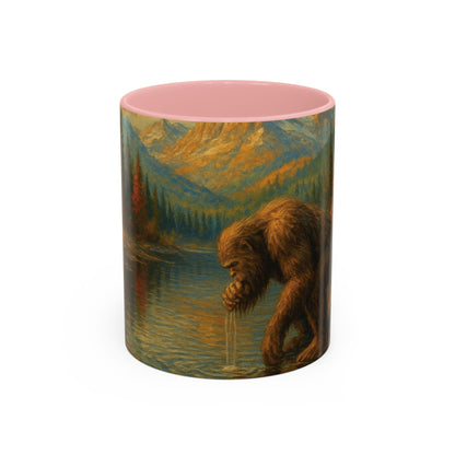 Bigfoot River Scene Mug | Autumn Wilderness Accent Coffee Mug (11oz/15oz)