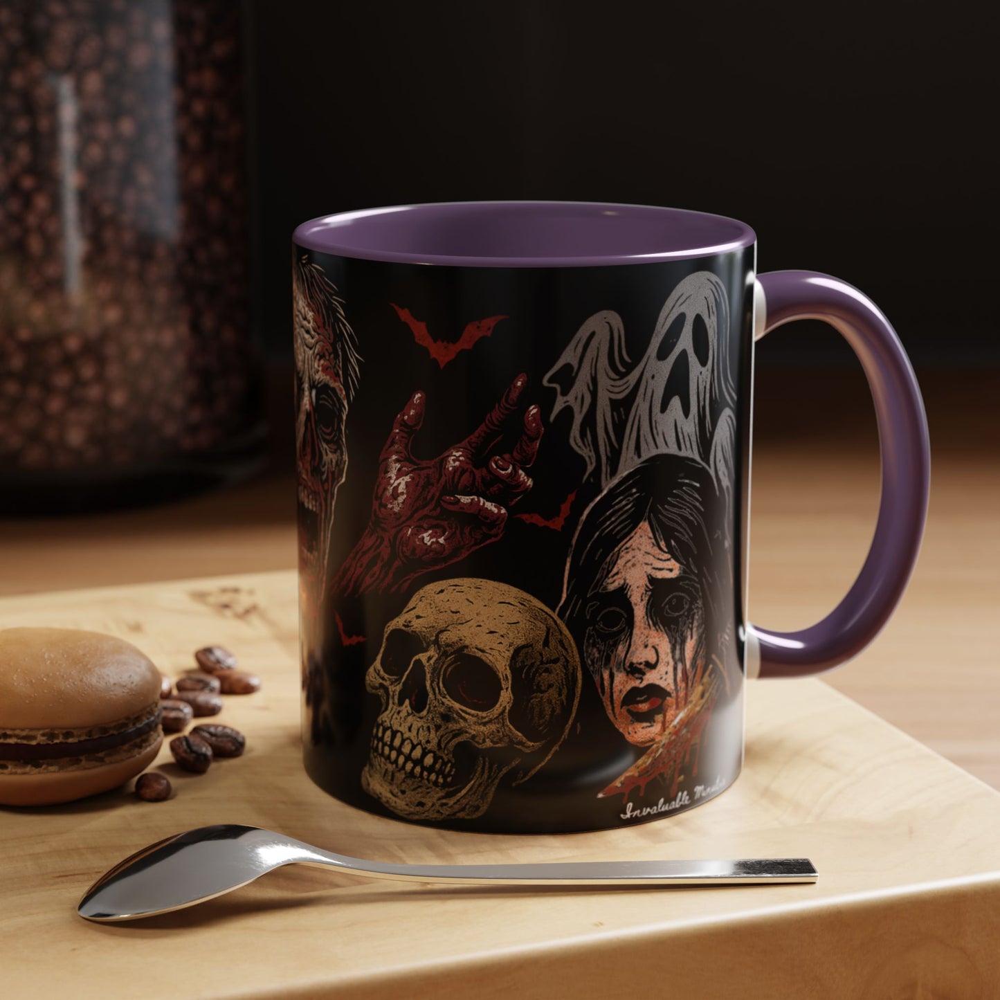 Horror Coffee Mug – Zombie Graveyard Halloween Design – 11oz & 15oz Ceramic – Creepy Goth Kitchen Decor