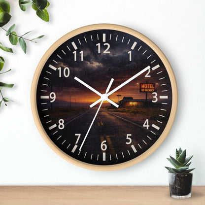 Still Here - Desert Motel No Vacancy Road Premium Wall Clock