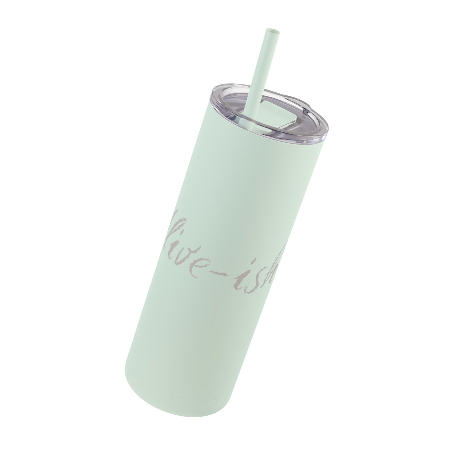 “Alive-ish” Matte Tumbler – 20oz Maars Skinny Tumbler with Straw | Chalk Script Hydration Statement