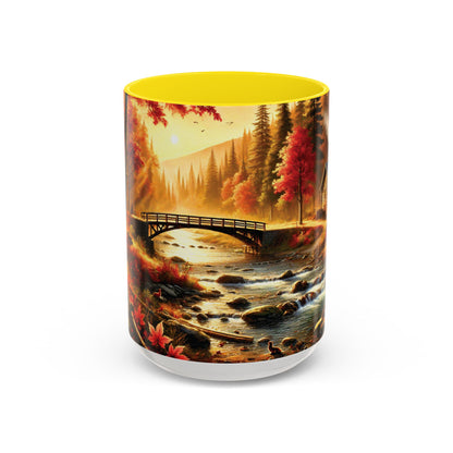 Cozy Autumn Cabin Mug | Fall Vibes Accent Coffee Mug (11oz/15oz)