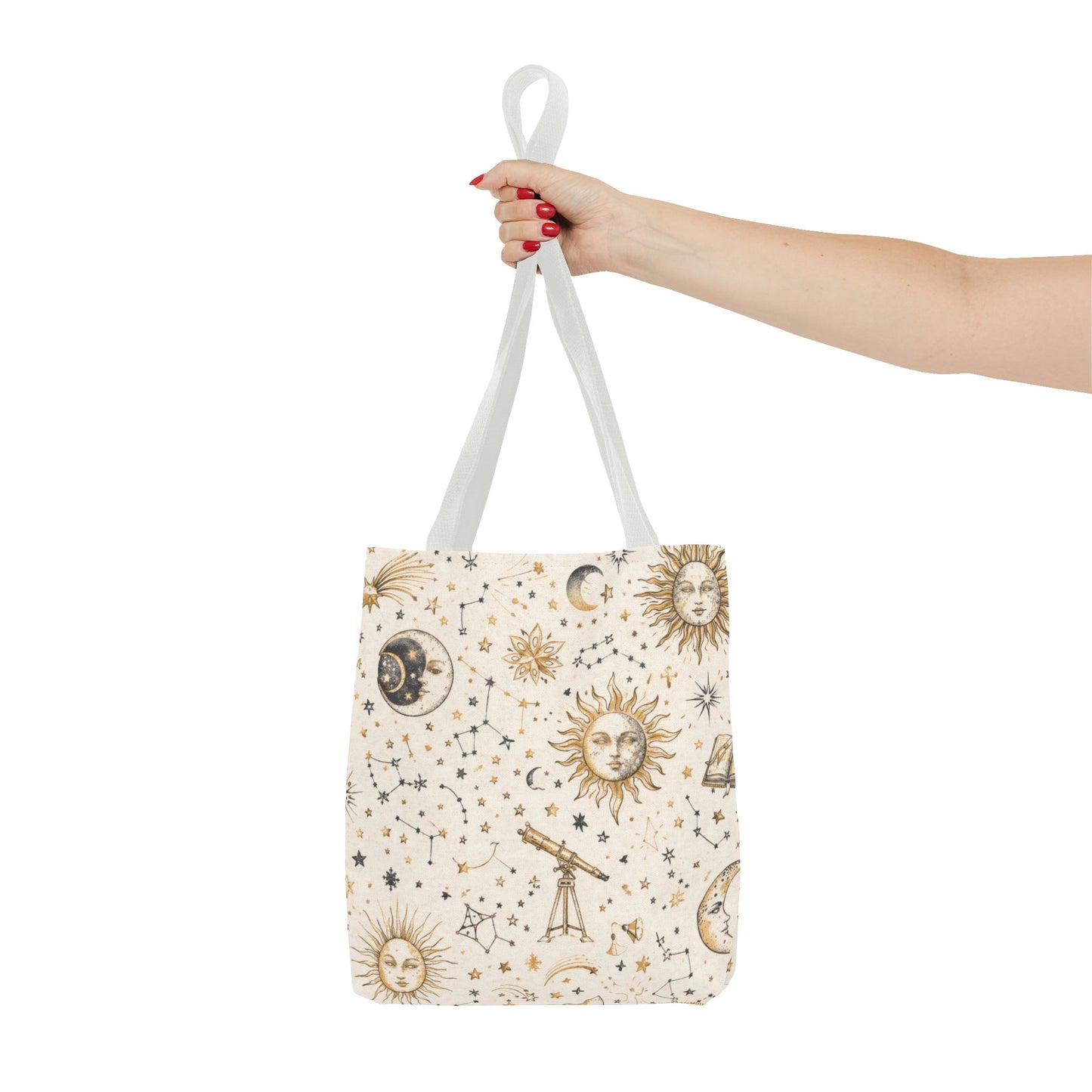 Celestial Sun & Moon Canvas Tote Bag