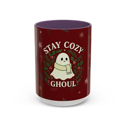 Stay Cozy Ghoul Ghost Holiday Coffee Mug – Funny Cute Christmas Accent Mug