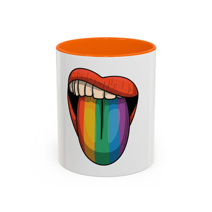 🔥💋 Pride Tongue Ceramic Mug – Rainbow Tongue Vibes 🌈✨