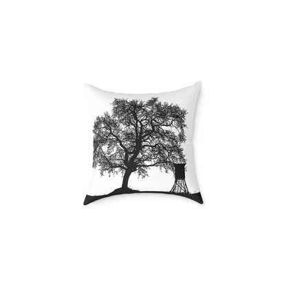 Lone Tree & Water Tower Silhouette Throw Pillow – Dark Countrycore Accent for Moody Spaces Home Decor Throw Pillows