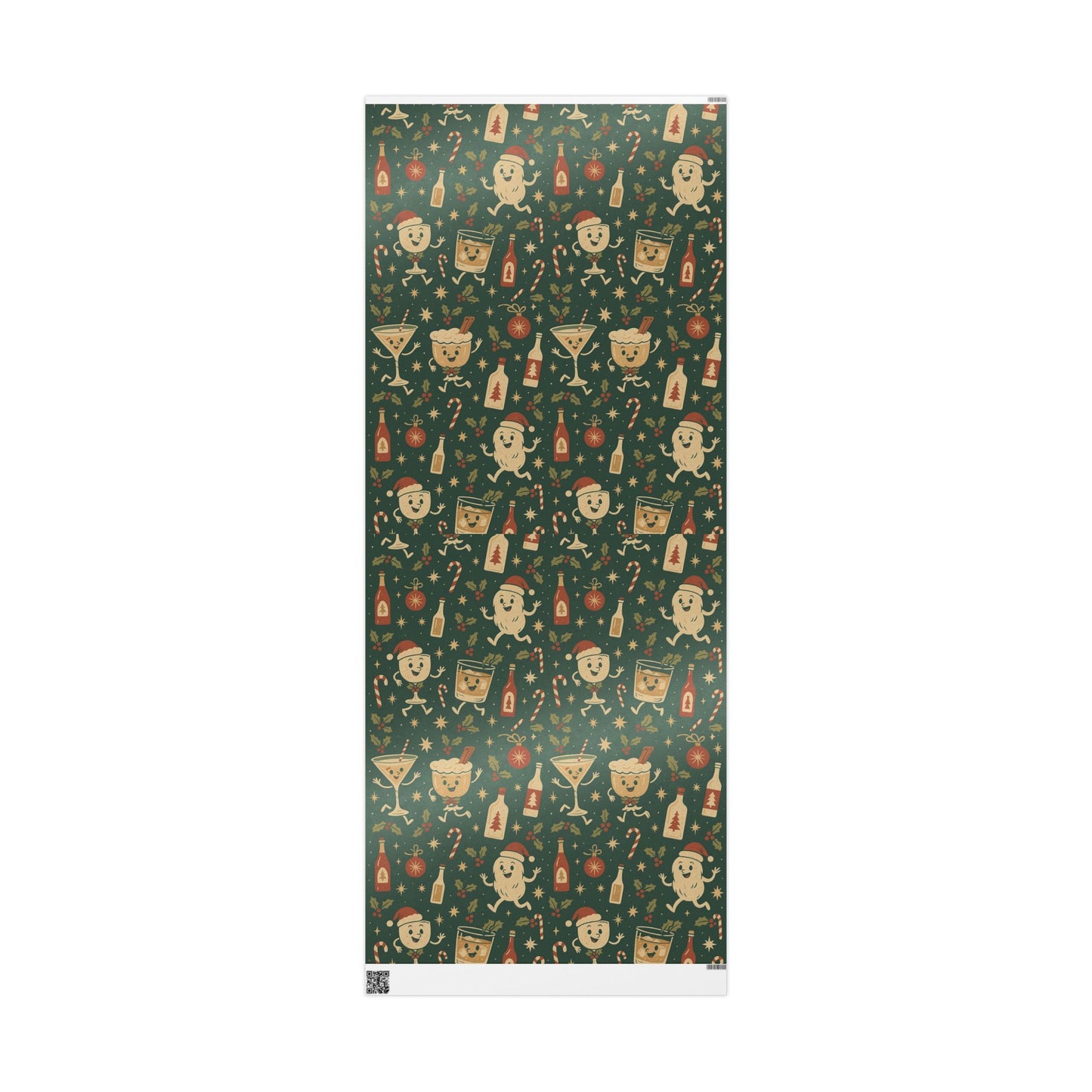 Vintage Holiday Drinks – Luxury Wrapping Paper, Retro Bar-Cart Gift Wrap, 30" Roll (Matte/Gloss)