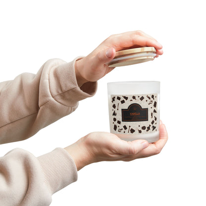 Halloween Style Frosted Glass Wood Wick Candle – 9 Scents | Vegan Clean-Burn Eco Luxe, Hand-Poured USA | Free Worldwide Shipping