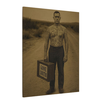 The Tattooed Man – Matte Canvas Print (Gallery-Wrapped) 0.75" – Vintage Circus-Inspired Canvas Wall Art