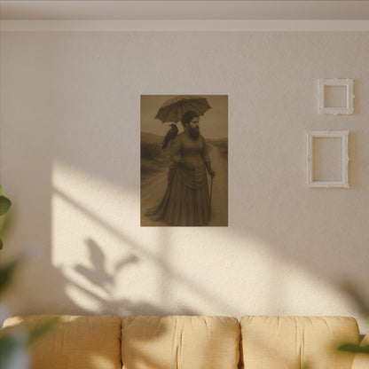 Bearded Lady with Crow – Matte Canvas Print (Gallery-Wrapped) 0.75"