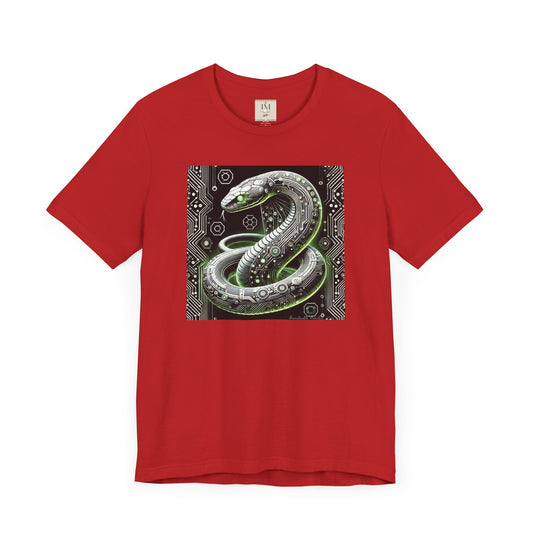 Cyber Snake Unisex Short Sleeve Tee - Futuristic Design for Tech Enthusiasts