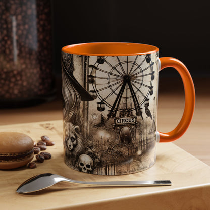 Creepy Circus Witch Mug | Vintage Halloween Accent Coffee Mug (11oz/15oz)