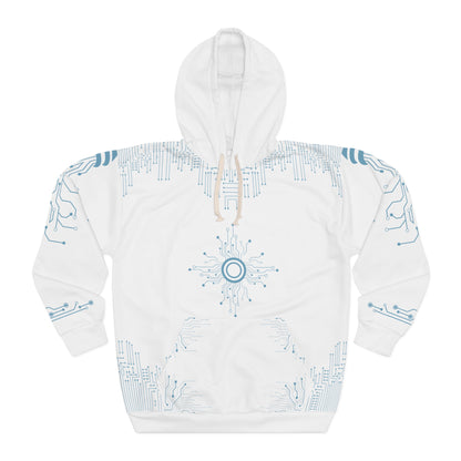 Unisex Tech Circuit-Core Pullover Hoodie - Futuristic Design for Comfort & Style