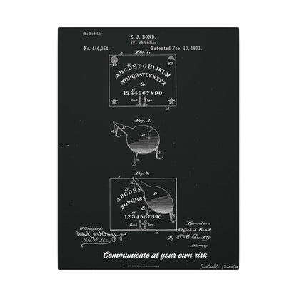 Ouija Board Patent Print (1891) – Gothic Spirit Board Canvas Wall Art