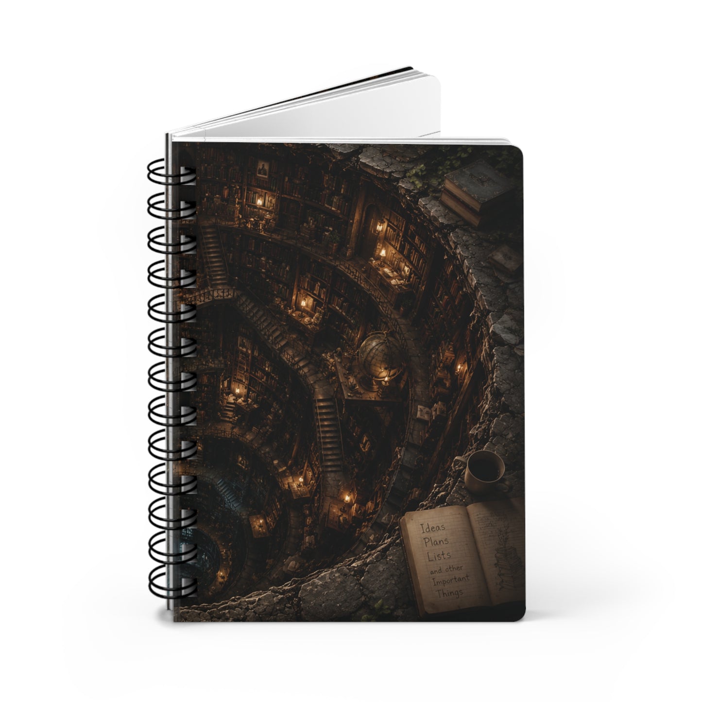 The Library Below Spiral Journal – Dark Academia Fantasy Notebook