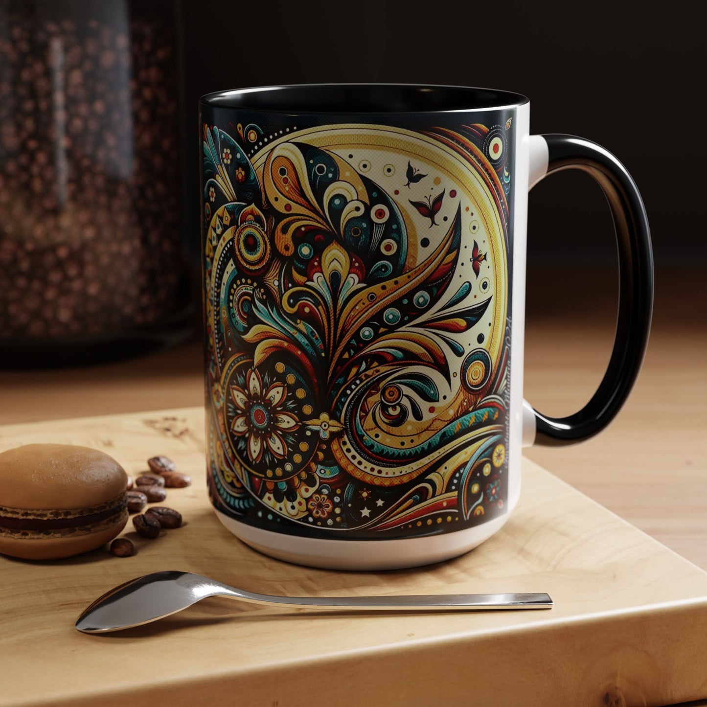 ☕️ Accent Coffee Mug (11, 15oz) – Beautiful Boho Style Graphic 🌿