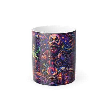 Creepy Carnival Snake Man Color Morphing Mug