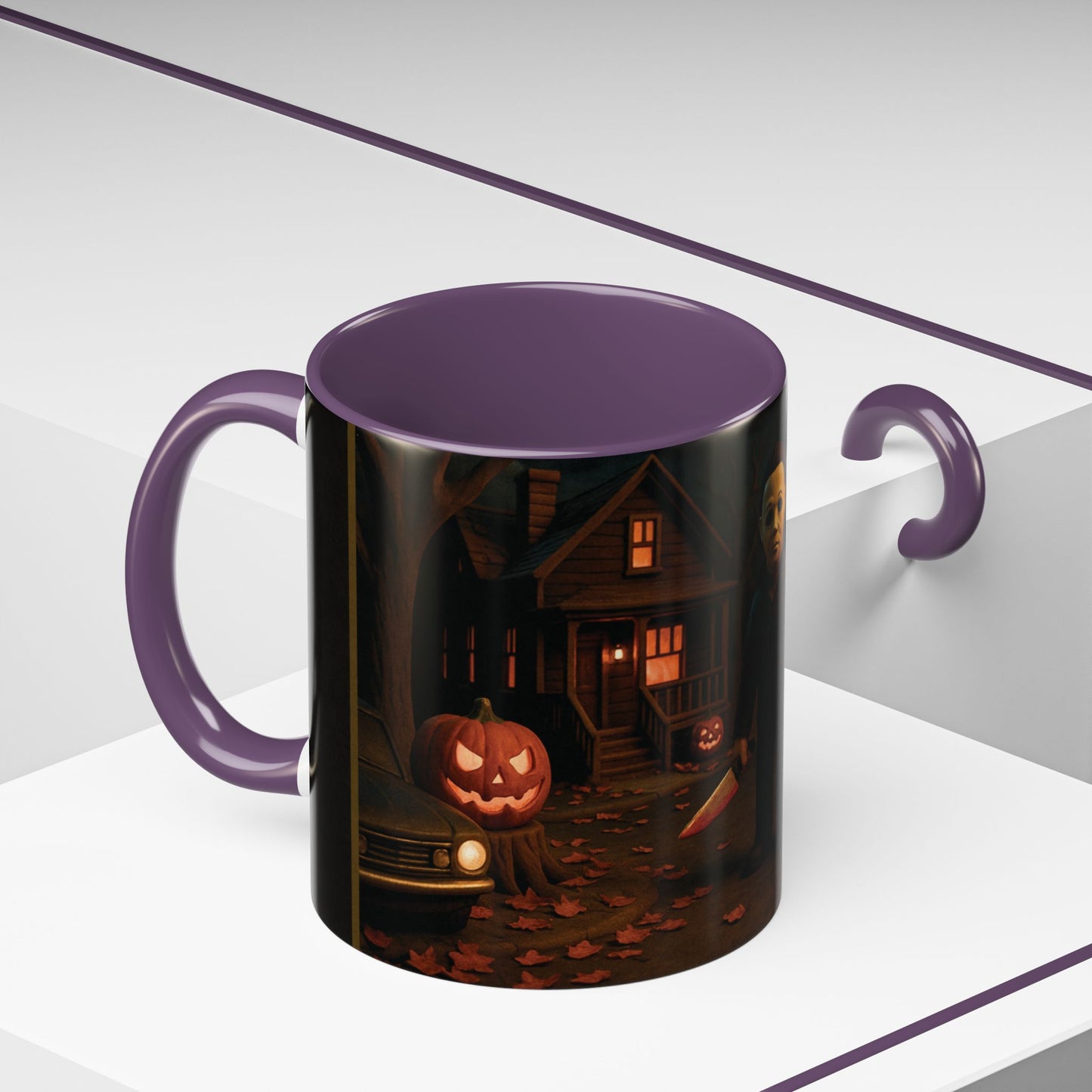 Clay-Style Slasher Halloween Night Mug | Accent Coffee Mug (11oz/15oz)