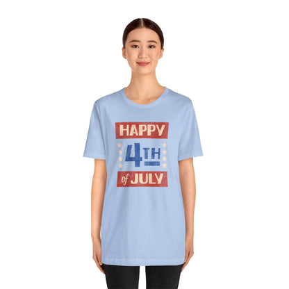 Happy 4th / Land of the Free Tee – Dual-Sided Print – Unisex Bella + Canvas Jersey T-Shirt
