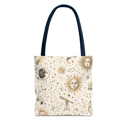 Celestial Sun & Moon Canvas Tote Bag