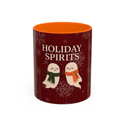 Holiday Spirits Ghost Mug – Cute Christmas Coffee Cup (11oz & 15oz, High-Gloss Accent Colors)