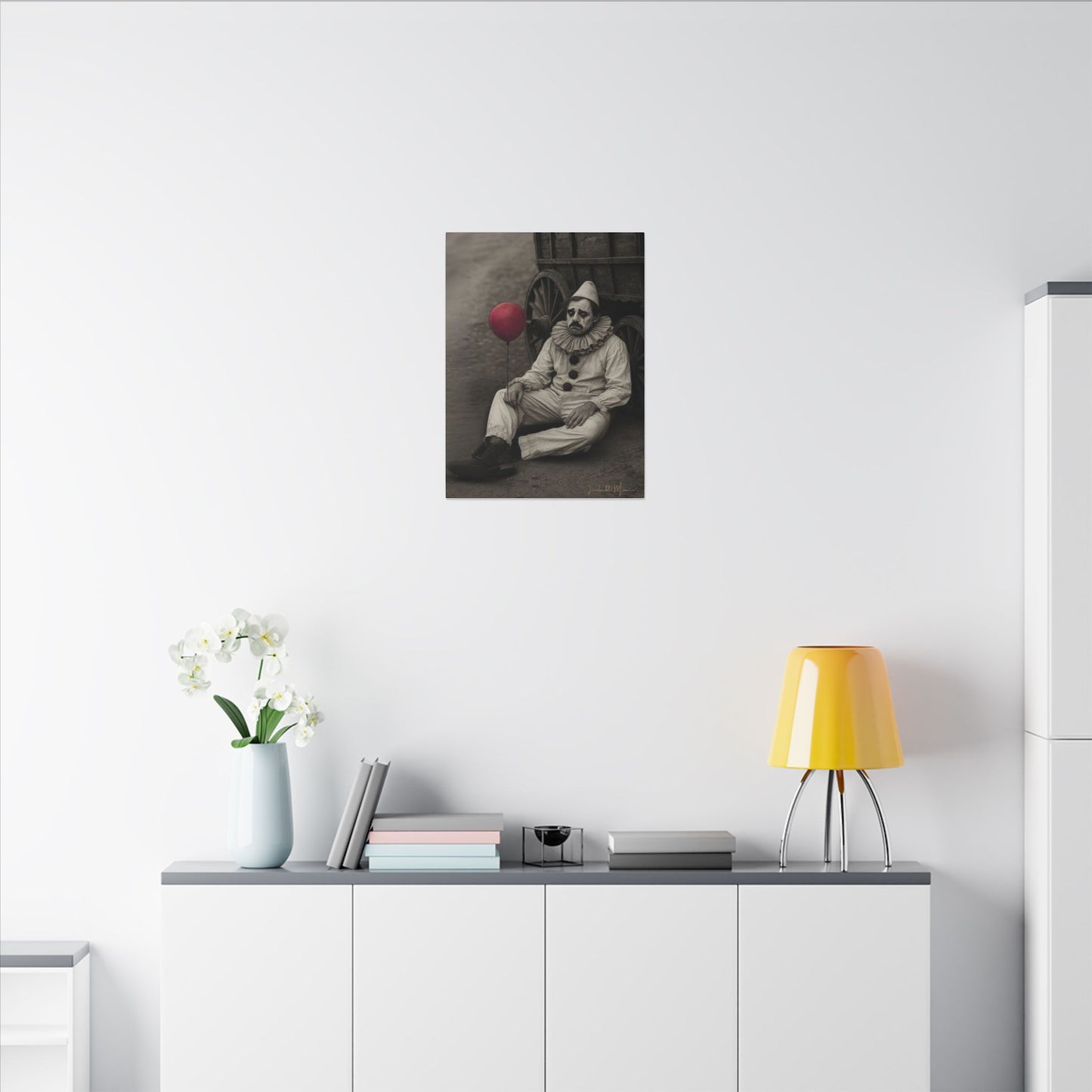 The Clown – Matte Canvas Print (Gallery-Wrapped) 0.75" – Vintage Circus-Inspired Canvas Wall Art