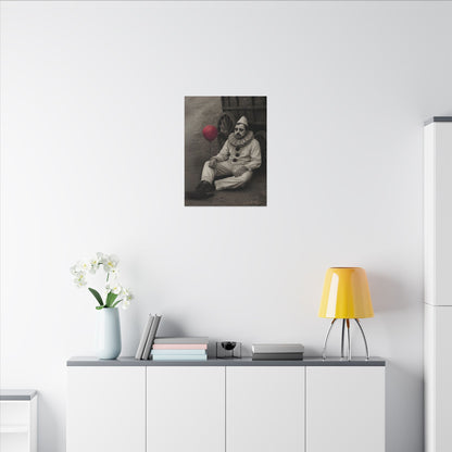The Clown – Matte Canvas Print (Gallery-Wrapped) 0.75" – Vintage Circus-Inspired Canvas Wall Art