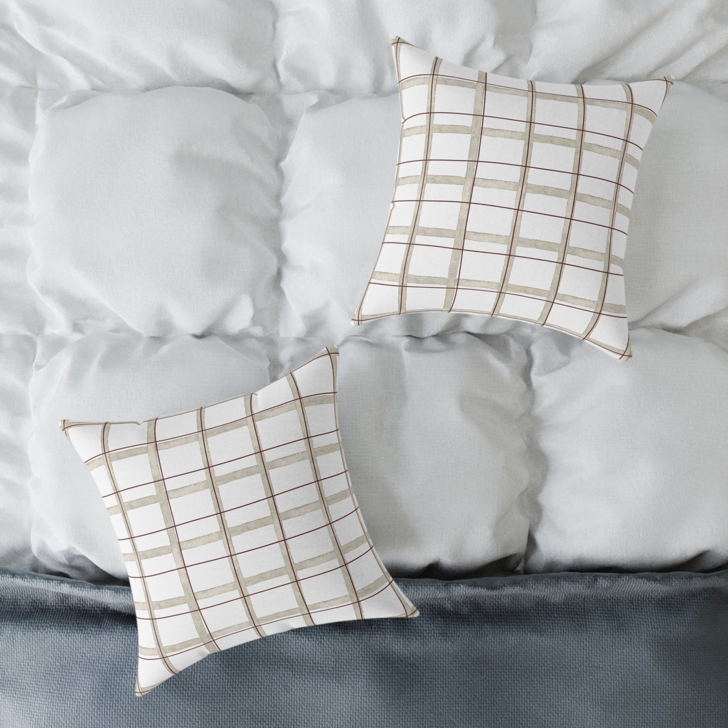 Modern Rustic Square Pillow, Cozy Home Decor, Throw Pillow for Living Room, Farmhouse Style Cushion, Perfect for Gifts