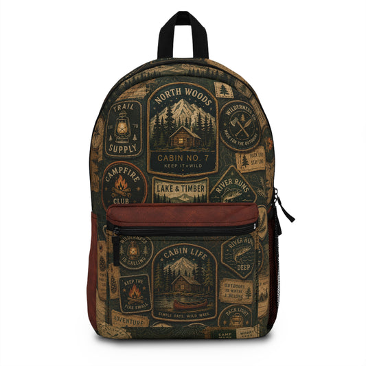 Vintage Style Cabin Wilderness Backpack