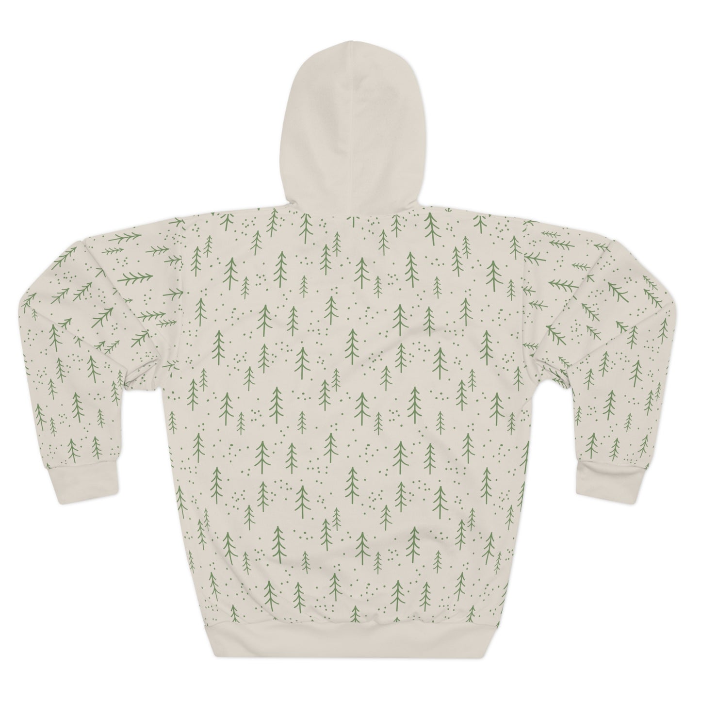 Minimalist Pine Forest AOP Hoodie – Scandinavian Winter Unisex Pullover