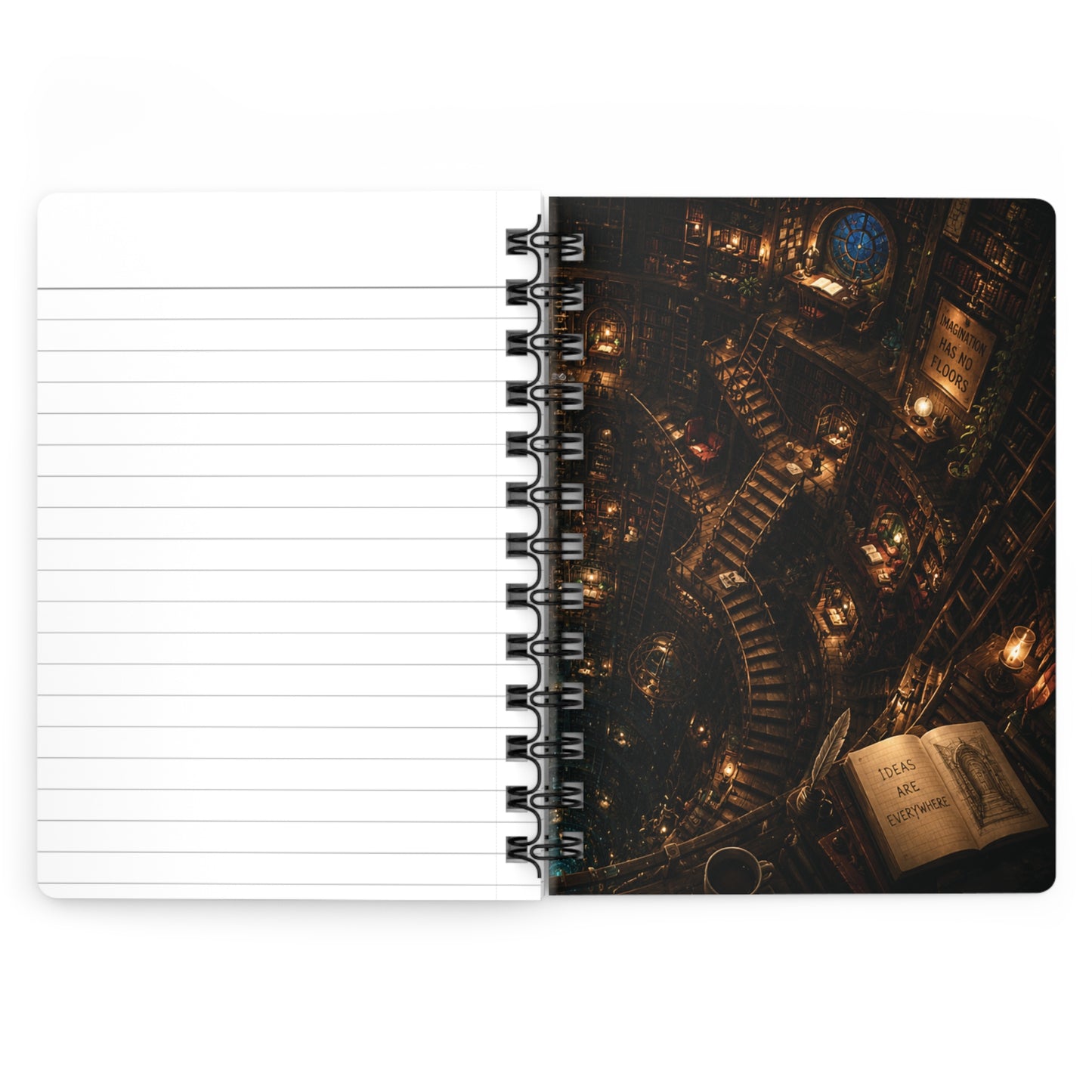 The Library Below Spiral Journal – Dark Academia Fantasy Notebook