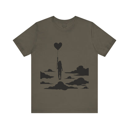🎈 Up and Away Tee – Heart Balloon Silhouette