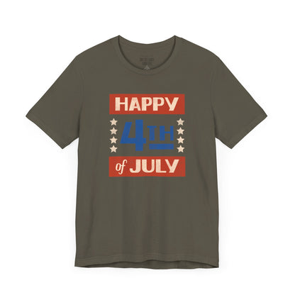 Happy 4th / Land of the Free Tee – Dual-Sided Print – Unisex Bella + Canvas Jersey T-Shirt