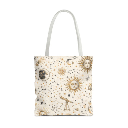 Celestial Sun & Moon Canvas Tote Bag