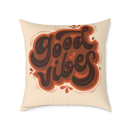Thankful Vibes Poly Canvas Throw Pillow — Autumn Harvest Illustration | Cozy Seasonal Home Decor