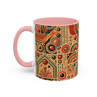 🌿 Retro Boho Accent Coffee Mug | 11oz & 15oz Ceramic Cup | Custom Colors Available