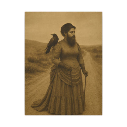 Bearded Lady with Crow – Matte Canvas Print (Gallery-Wrapped) 0.75"
