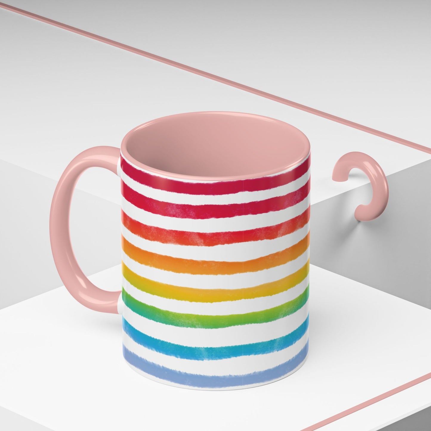 🌈 Bold Rainbow Stripes Pride Mug | 11oz/15oz | Purple Accent