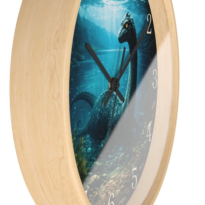 Loch Ness Monster Wall Clock – Nautical Mythical Sea Serpent 10" Decor