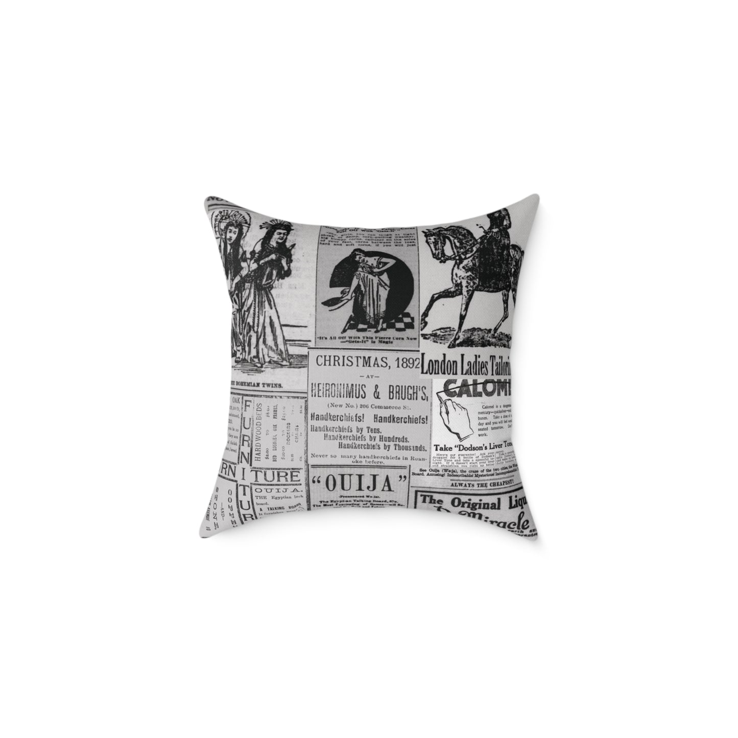Occult Americana – Vintage Ads Collage Art - CanvasThrow Pillow