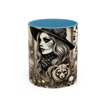 Creepy Circus Witch Mug | Vintage Halloween Accent Coffee Mug (11oz/15oz)