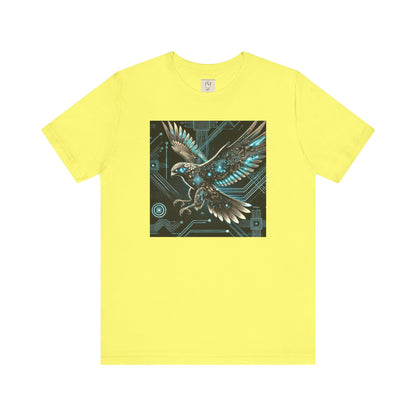Futuristic Falcon Tech Tee - Unisex Short Sleeve Jersey Shirt - Cyber Falcon