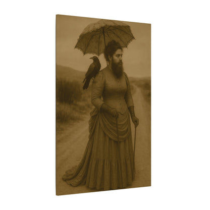 Bearded Lady with Crow – Matte Canvas Print (Gallery-Wrapped) 0.75"