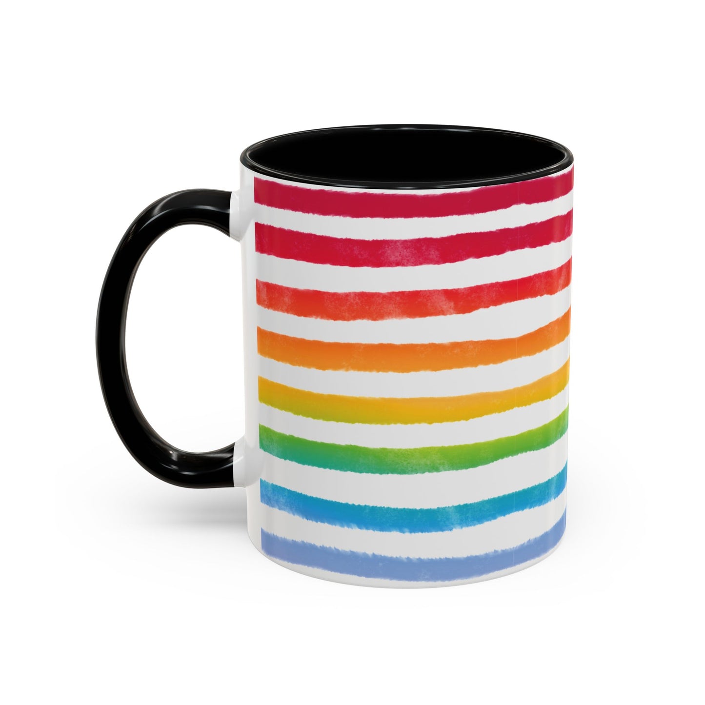 🌈 Bold Rainbow Stripes Pride Mug | 11oz/15oz | Purple Accent