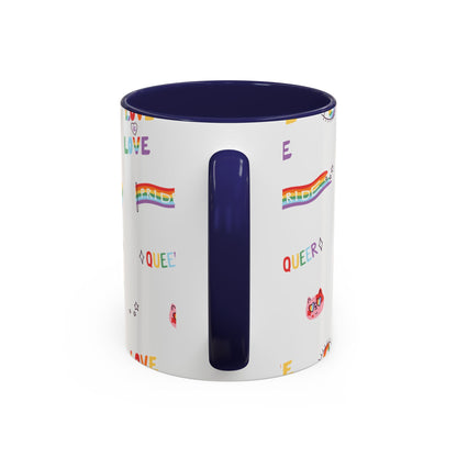 Minimalist Pride Accent Mug | LGBTQ+ Love Ceramic Cup | 11oz & 15oz