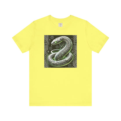 Cyber Snake Unisex Short Sleeve Tee - Futuristic Design for Tech Enthusiasts